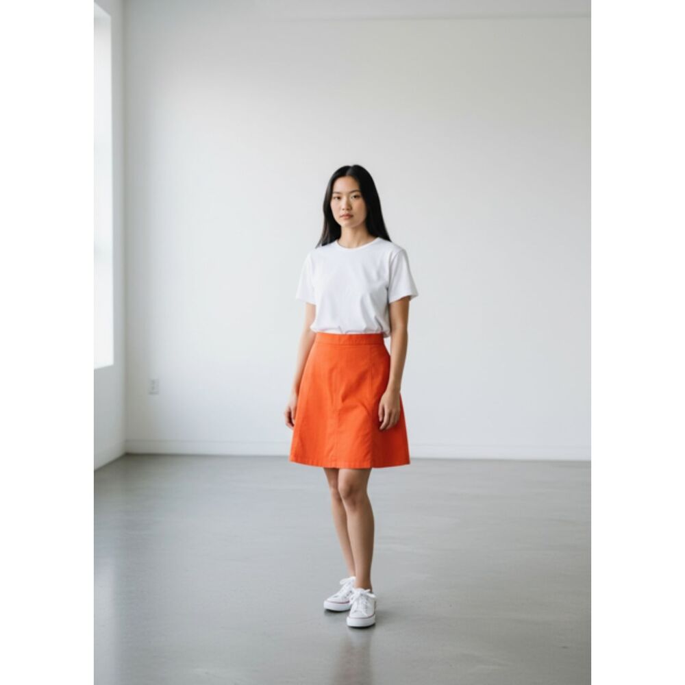 L. L. Bean A-Line Coral Pink Classic Fit Midi Skirt - 12P